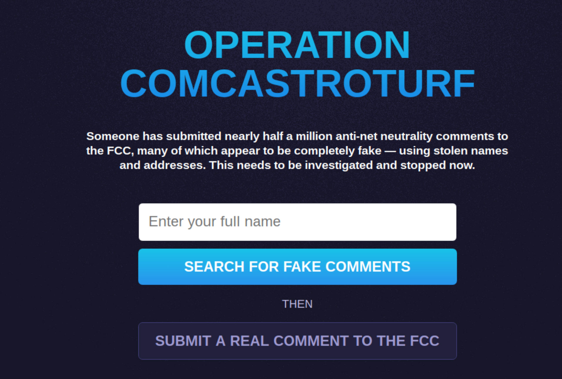Comcast trata de censurar sitio que defiende la neutralidad de la red en EE.UU.